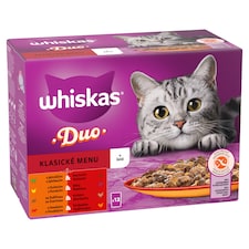 Whiskas Duo teljes értékű nedves eledel felnőtt macskáknak aszpikban 12 x 85 g (1,02 kg)