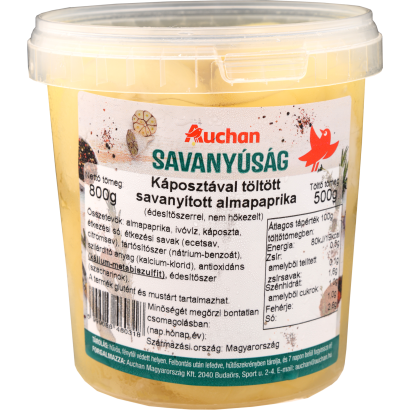 Auchan Kedvenc Káposztával töltött almapaprika csemege vödrös 500 g