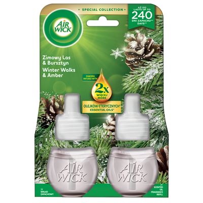 Air Wick elektromos utántöltő DUO légfrissítő készülékhez - Téli erdő és borostyán, 2x19ml