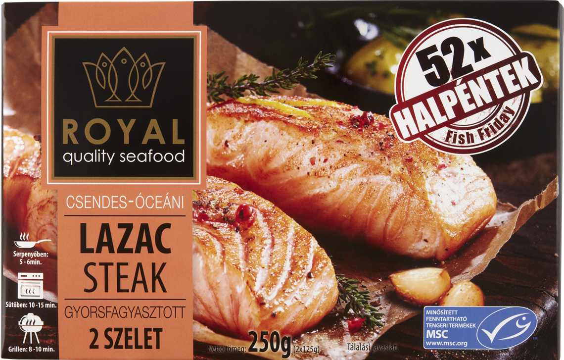 Royal gyorsfagyasztott csendes-óceáni vadlazac steak