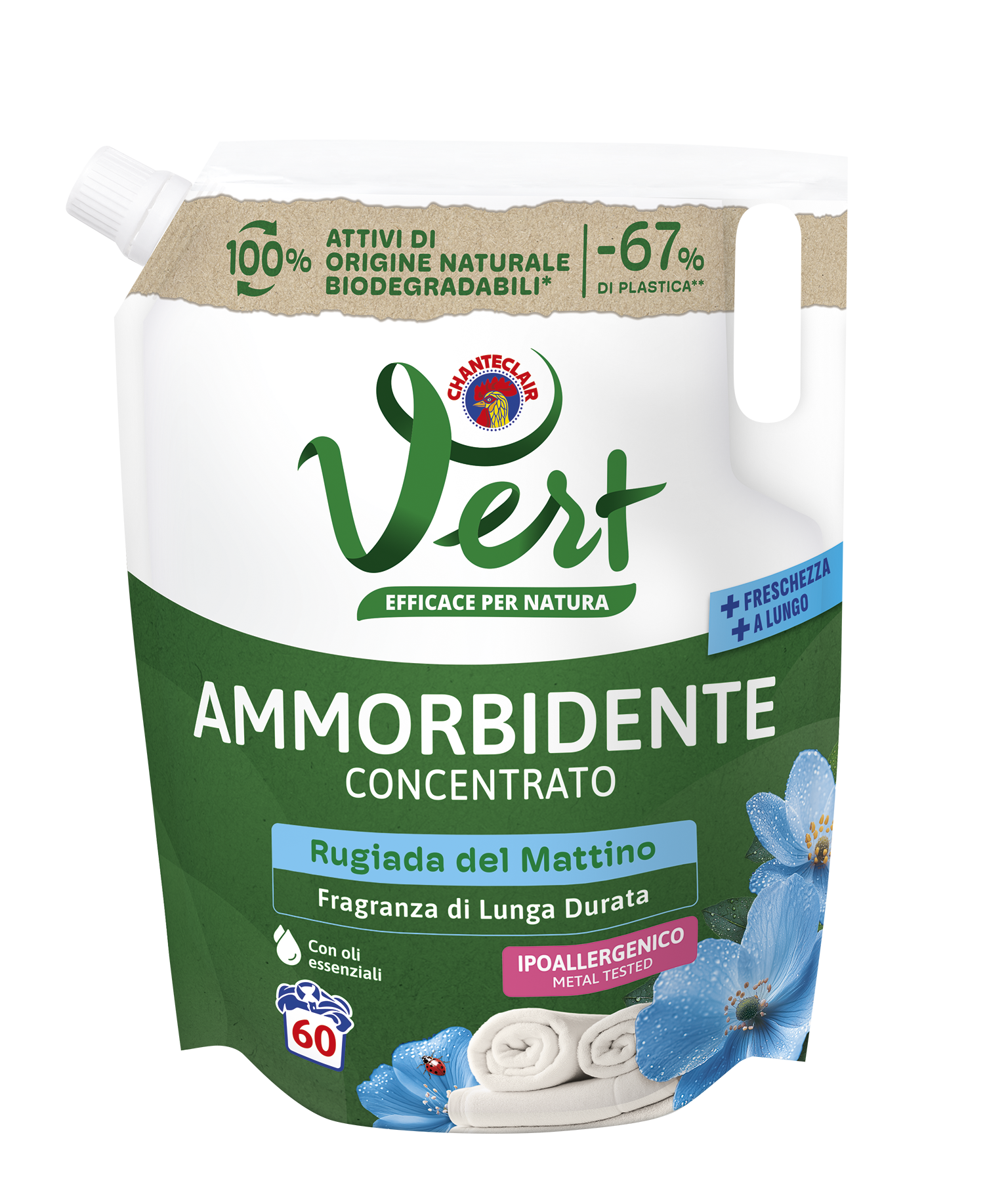 ChanteClair Vert öko öblítő koncentrátum utántöltő hajnali harmat 1200 ml