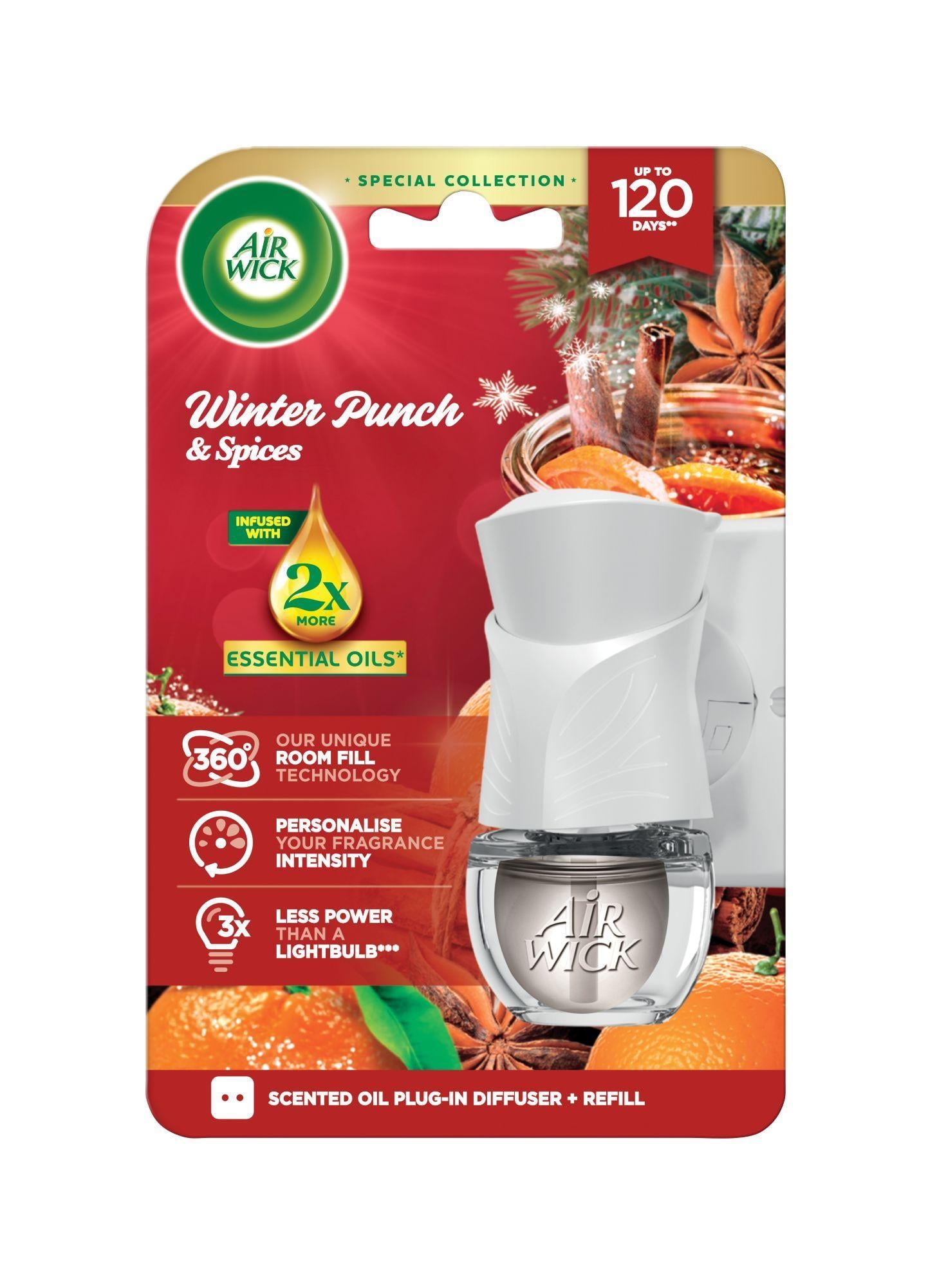 Air Wick elektromos légfrissítő készülék & utántöltő - Gyümölcsös téli puncs, 19ml