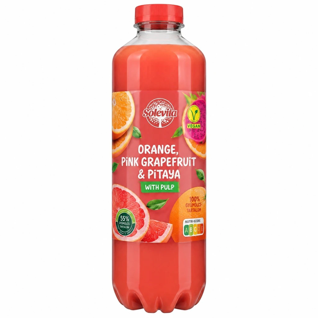 SOLEVITA Narancs-grapefruit-sárkánygyümölcs gyümölcslé