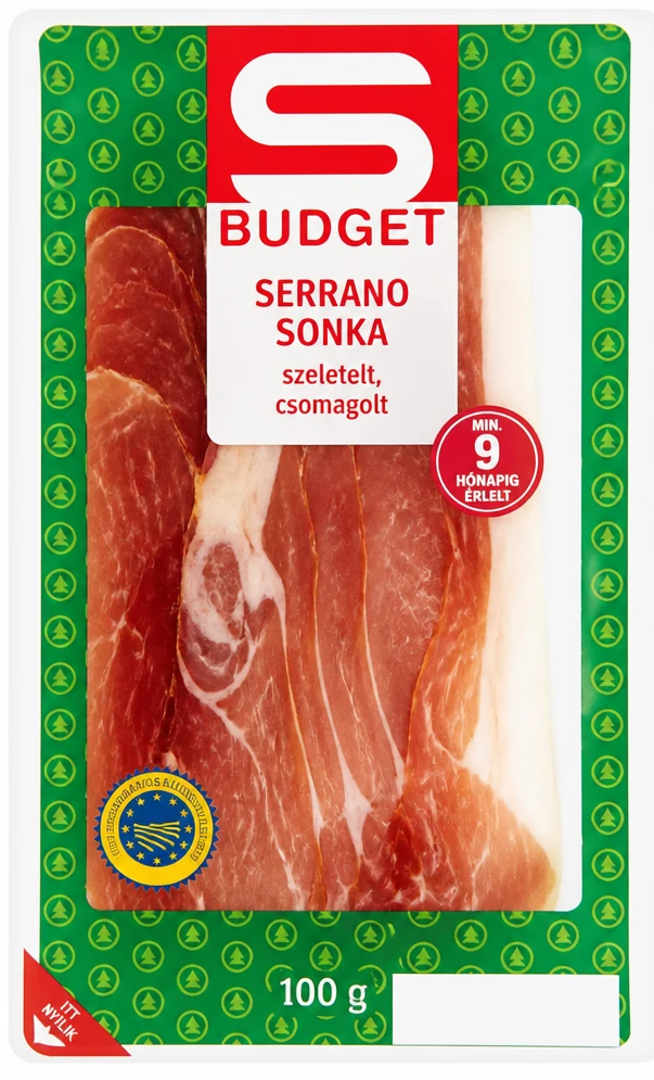 S-BUDGET Serrano sonka szeletelt, csomagolt