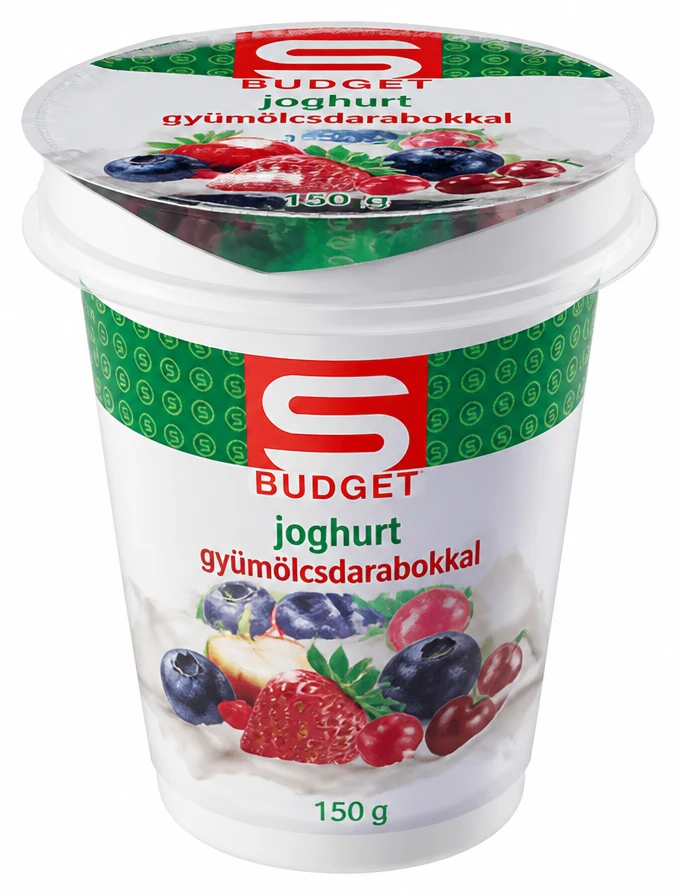 S-BUDGET joghurt gyümölcsdarabokkal