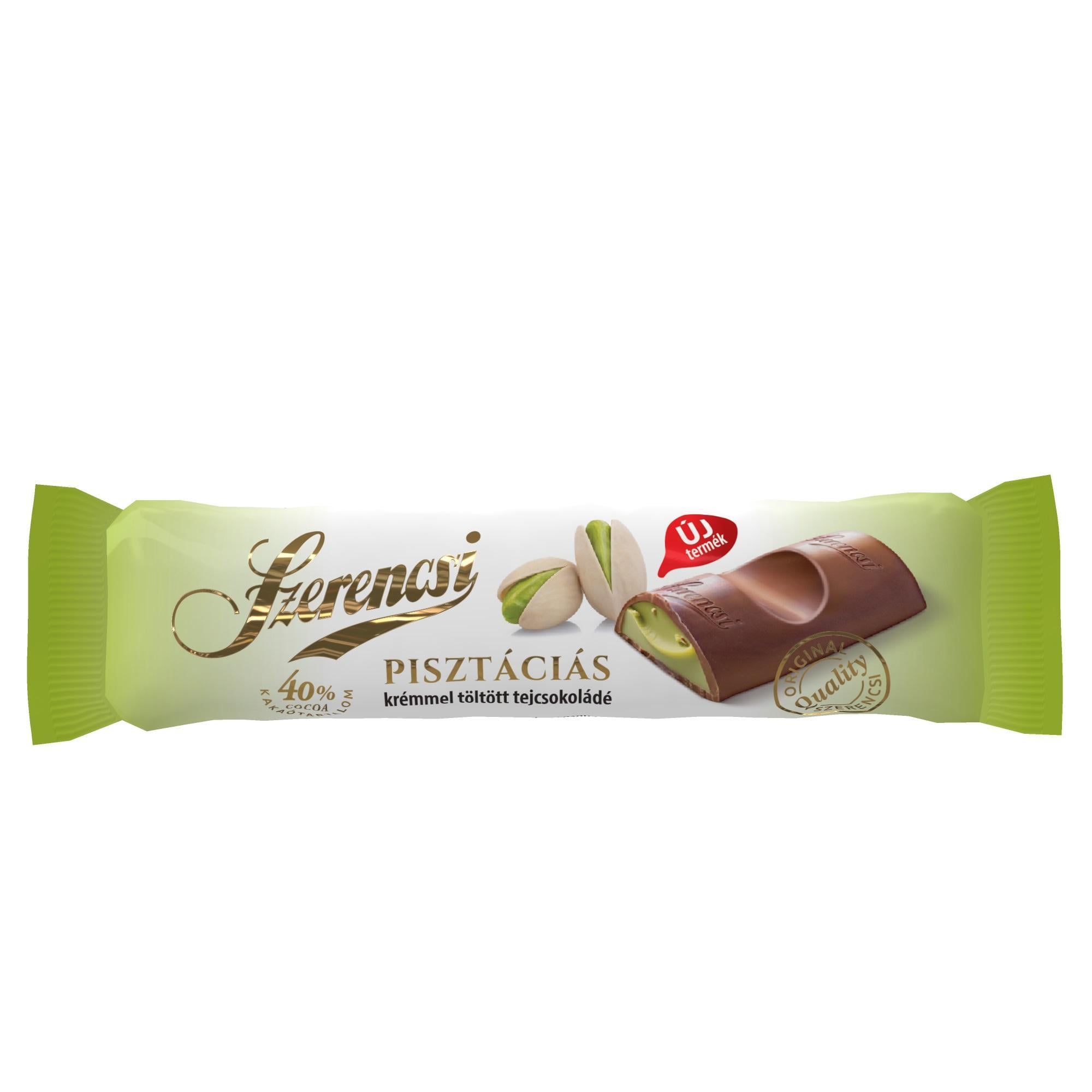 Szerencsi pisztáciás tejcsokoládé szelet