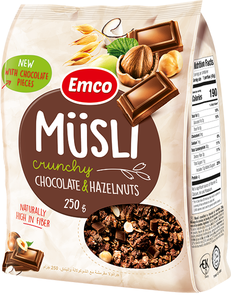 Emco Ropogós Müzli csokoládéval és erdei mogyoróval