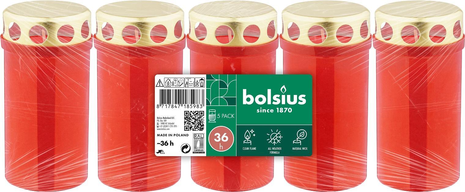 Bolsius temetői mécses 5db-os, fémfedővel